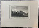 Gravure originale sur cuivre " Vue de la Rue Royale à Bruxelles" ca. 1830 - graveur inconnu, chez Fietta Frères, imprimé par Bibliotheca Chalcographia Regia Belge vers 1950