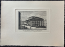 Gravure originale sur cuivre " Vue du Théâtre Royal de Bruxelles" ca. 1830 - graveur inconnu, chez Fietta Frères, imprimé par Bibliotheca Chalcographia Regia Belge vers 1950