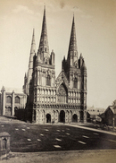 Photographe inconnu " Cathédrale de Lichfield " - albumine - ca. 1880-1890