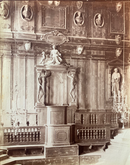 Photo de Pietro Poppi " Dettaglio del Teatro Anatomico dell' Archiginasio" - Fotografia dell' Emilia, Bologna - albumine - ca.1880