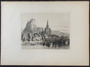 Gravure originale " Dinant " vers 1878 par Ernest George (1839-1922)
