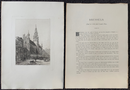 Gravure originale " Bruxelles - Hotel de Ville and Grande Place " vers 1878 par Ernest George (1839-1922)