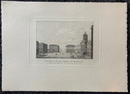 Gravure originale sur cuivre " Vue de la Place Royale de Bruxelles" ca. 1830 - graveur inconnu, chez Fietta Frères, imprimé par Bibliotheca Chalcographia Regia Belge vers 1950