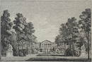 Gravure originale sur cuivre " Vue Intérieure du Parc de Bruxelles" ca. 1830 - graveur inconnu, chez Fietta Frères, imprimé par Bibliotheca Chalcographia Regia Belge vers 1950