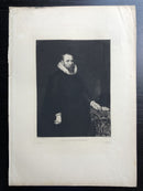Gravure originale "Portrait de Mr.Vrijdags-Van Vollenhoven"  par Charles Waltner d'après Jan van Ravestein -XIXe -printed by A. Salmon