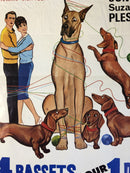 4 Bassets pour 1 Danois - Affiche de cinéma originale des années '60 - Walt Disney Productions