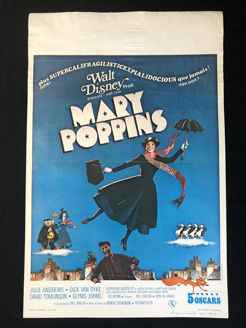 Mary Poppins - Affiche de cinéma originale des années '60 - Walt Disney Productions