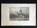 Gravure originale "Londres Vue de St Paul" vers 1845 par Le Petit, publié par Furne