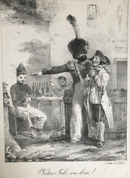 Lithographie originale " Votre Fils ira loin" datant de 1825-1830 par Jean Villain d'après Charlet
