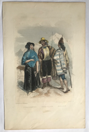 Gravure originale couleur gommée "Péruvienne  Brésilien  Chilien" vers 1858 par Rouargue, imprimé par Chardon