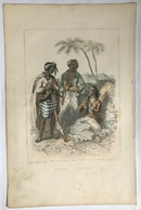 Gravure originale couleur gommée "Birman  Javanais" vers 1858 par Rouargue, imprimé par Chardon