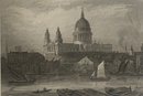 Gravure originale "Londres Vue de St Paul" vers 1845 par Le Petit, publié par Furne