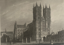 Gravure originale "Londres Vue de Westminster" vers 1845 par Le Petit, publié par Furne