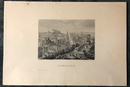 Gravure originale "Edimbourg" vers 1845 par Aubert,publié par Garnier Frères
