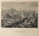 Gravure originale "Edimbourg" vers 1845 par Aubert,publié par Garnier Frères