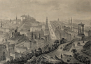 Gravure originale "Edimbourg" vers 1845 par Aubert,publié par Garnier Frères