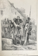 Lithographie originale " Tu as le respiration trop long" datant de 1825-1830 par Jean Villain d'après Charlet