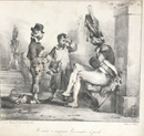 Lithographie originale " Il veut s'engager Grenadier à Pied" datant de 1825-1830 par Jean Villain d'après Charlet