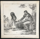 Lithographie originale " La petite école du soldat" datant de 1825-1830 par Jean Villain d'après Charlet (1822)
