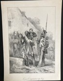 Lithographie originale " Tu as le respiration trop long" datant de 1825-1830 par Jean Villain d'après Charlet